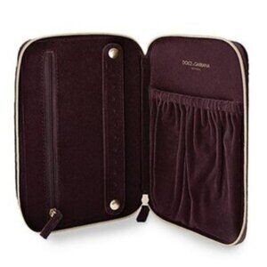 DOLCE & GABBANA INTENSE FEMALE JEWELRY TRAVEL CASE POUCH BURGUNDY SUEDE NEW_